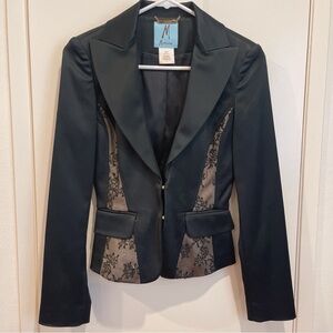 Marciano Elegant Black Blazer with Lace Accents